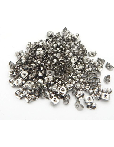 300 Piezas Respaldo de Aretes Mariposa Chunney Acero Inoxidable