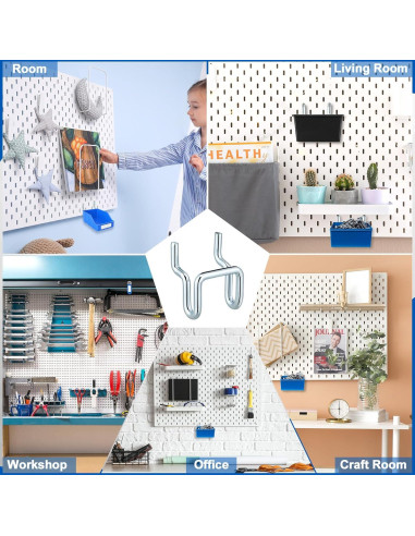 Ganchos de Metal en U Tandefio 25 Pcs para Tablero de Clavos