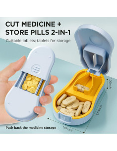 Cortador de Pastillas GAONLY Azul - Divisor Portátil con Almohadilla Silicona 2