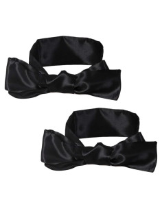 2 Piezas Máscara de Satín para Dormir Pimoys Ajustable Negro