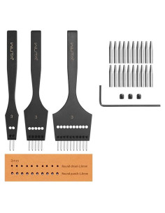 Punzón de Cuero WUTA 3mm Juego de 2+5+10 Agujeros