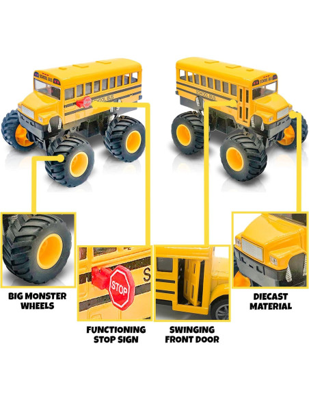 Autobús Escolar Monstruoso ArtCreativity 12.7 cm Retroceso