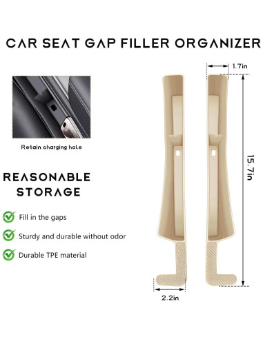 Organizador de Relleno Espacio Asientos Coche NYTKL Beige 2PCS