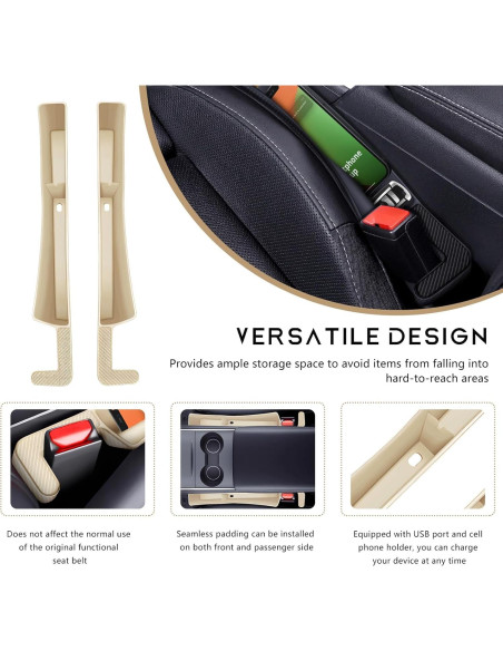 Organizador de Relleno Espacio Asientos Coche NYTKL Beige 2PCS