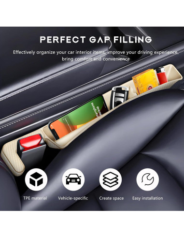 Organizador de Relleno Espacio Asientos Coche NYTKL Beige 2PCS