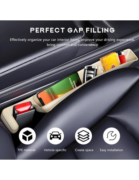 Organizador de Relleno Espacio Asientos Coche NYTKL Beige 2PCS
