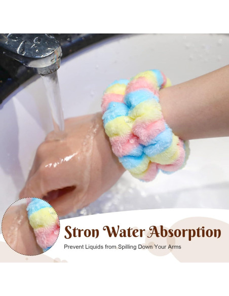 8 Muñequera Spa Franela Janinka Ajustable 6x9cm Reutilizables