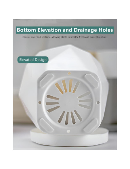 Macetas InmeRun de Plástico 5" para Plantas - Juego de 6 con Drenaje