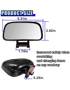 Espejo de Punto Ciego KITUREK 13.5x6.7cm Ajustable HD 2