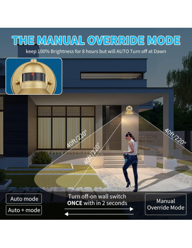 Luz de Granero Exterior LED LONEDRUID con Sensor de Movimiento