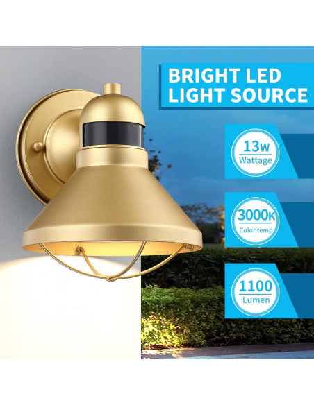 Luz de Granero Exterior LED LONEDRUID con Sensor de Movimiento