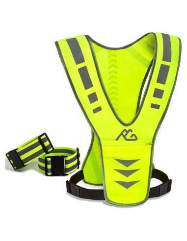 Chaleco Reflectante GoxRunx Verde Unisex para Correr y Ciclismo