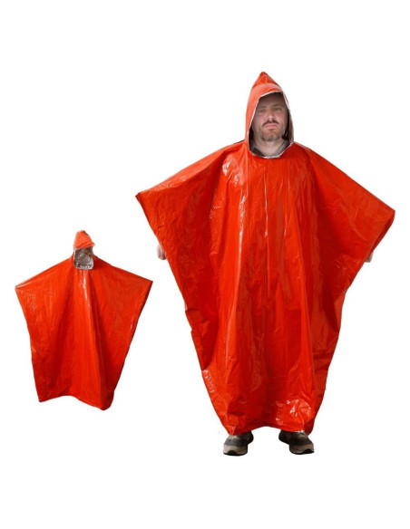 Poncho de Emergencia Mylar XL Nomadnia Naranja 2 Unidades