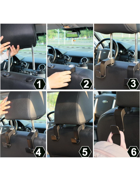 Ganchos para Asiento de Auto Amooca - Organizador Reposacabezas 2 Pzs