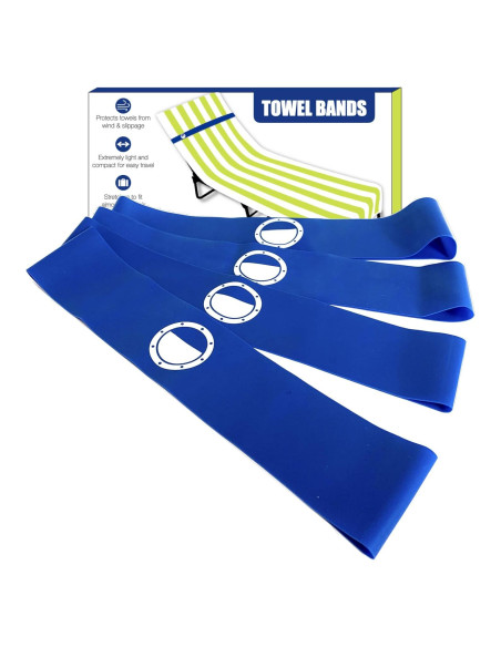 Bandas de Toalla Cruise On para Sillas de Playa - Paquete de 4