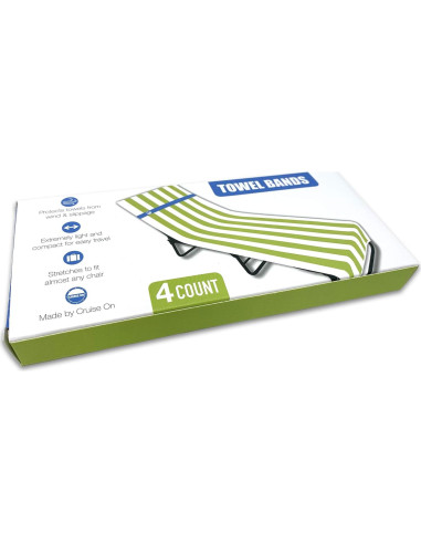 Bandas de Toalla Cruise On para Sillas de Playa - Paquete de 4