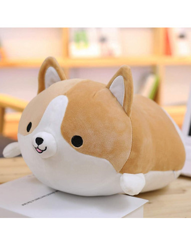 Cojín de Peluche Corgi Sofi 30 cm Marrón Suave y Divertido