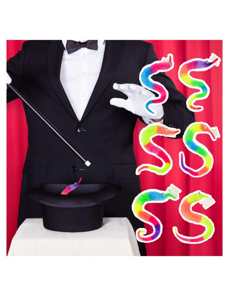 Juguetes de Gusano Difuso SHENGSEN 6 Piezas Arcoíris para Gatos