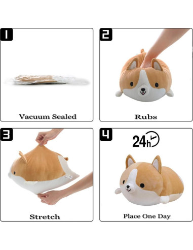 Cojín de Peluche Corgi Sofi 30 cm Marrón Suave y Divertido
