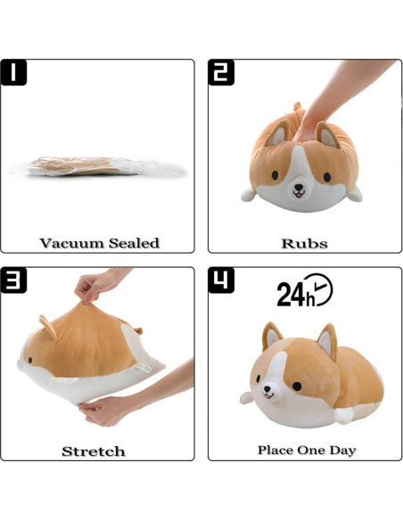 Cojín de Peluche Corgi Sofi 30 cm Marrón Suave y Divertido