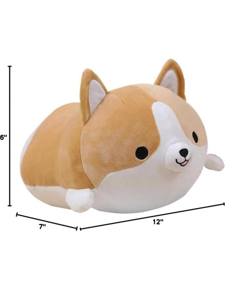 Cojín de Peluche Corgi Sofi 30 cm Marrón Suave y Divertido