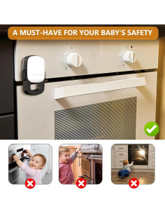 Cerradura de Horno para Bebés TapyTry - Doble Botón, 2 Paquete 2