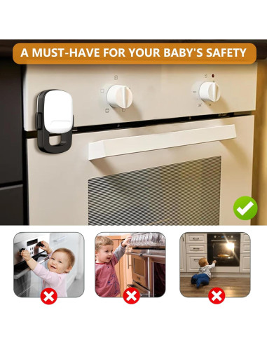 Cerradura de Horno para Bebés TapyTry - Doble Botón, 2 Paquete