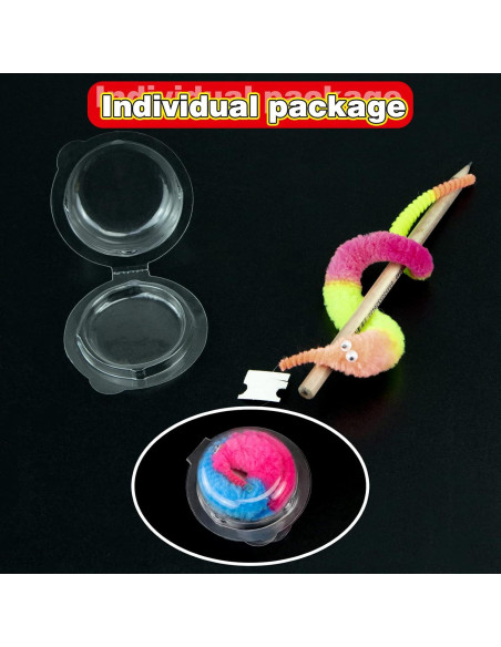 Juguetes de Gusano Difuso SHENGSEN 6 Piezas Arcoíris para Gatos