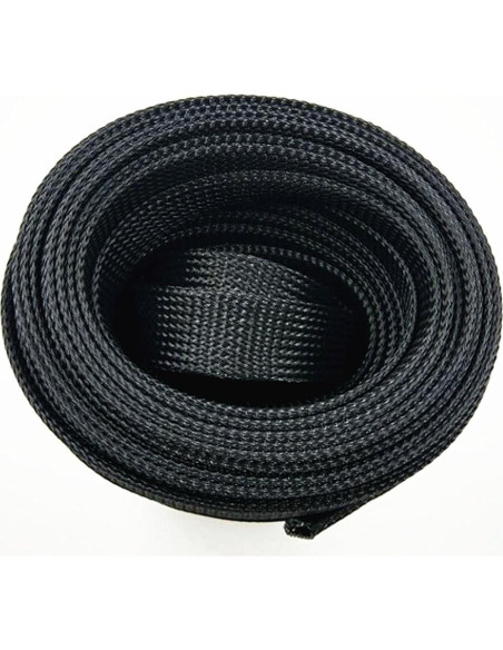 Manguito Trenzado Expandible Wang-Data 25ft Negro 3.18cm