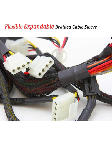 Manguito Trenzado Expandible Wang-Data 25ft Negro 3.18cm