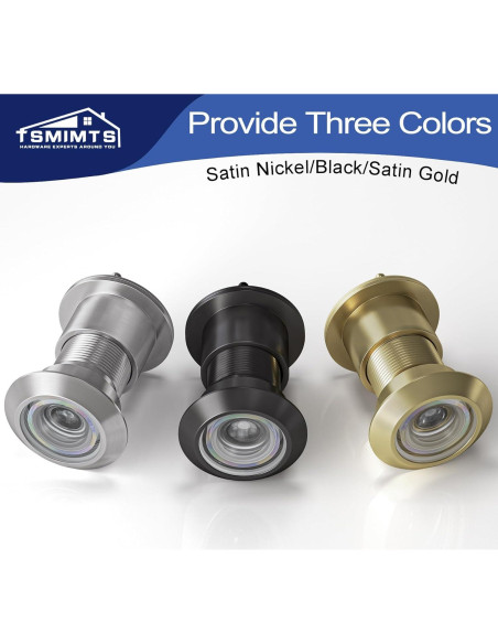 Mirador de Puerta TSMIMTS Latón Sólido 220 Grados HD Negro Mate