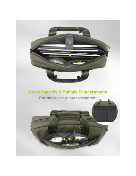Bolsa de Hombro para Laptop 15-16" GAOCHY Verde Impermeable