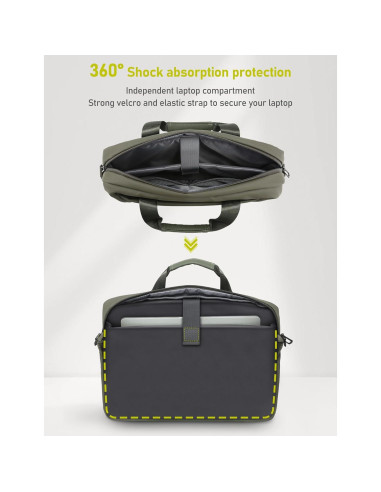 Bolsa de Hombro para Laptop 15-16" GAOCHY Verde Impermeable