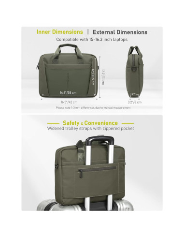Bolsa de Hombro para Laptop 15-16" GAOCHY Verde Impermeable