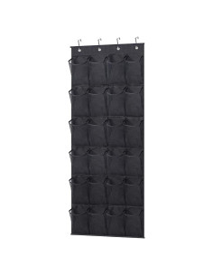 Organizador de Zapatos para Puerta MISSLO 24 Bolsillos Malla Negro
