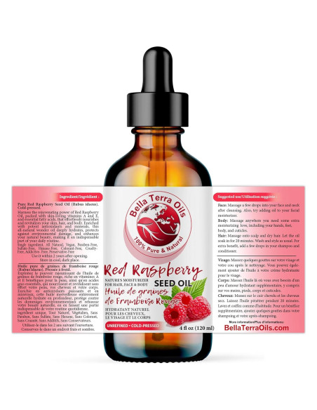 Aceite de Semilla de Frambuesa Roja Bella Terra 118ml - Antioxidante