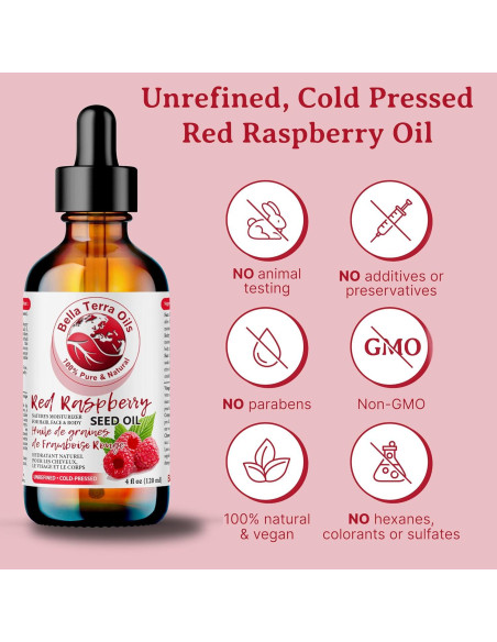 Aceite de Semilla de Frambuesa Roja Bella Terra 118ml - Antioxidante