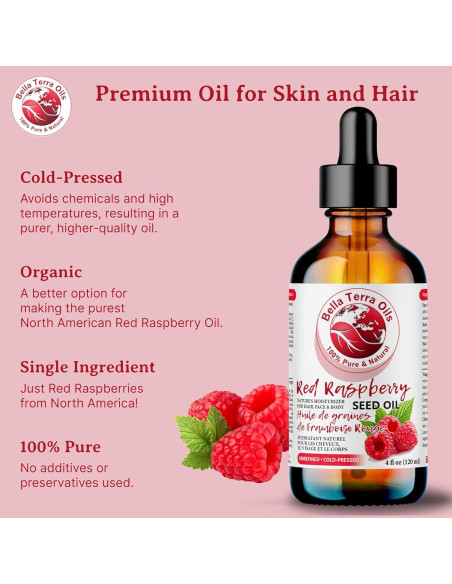 Aceite de Semilla de Frambuesa Roja Bella Terra 118ml - Antioxidante