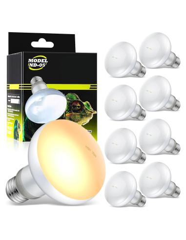 Tarpop Bombillas de Calor UVA para Reptiles 75W - 8 Pcs