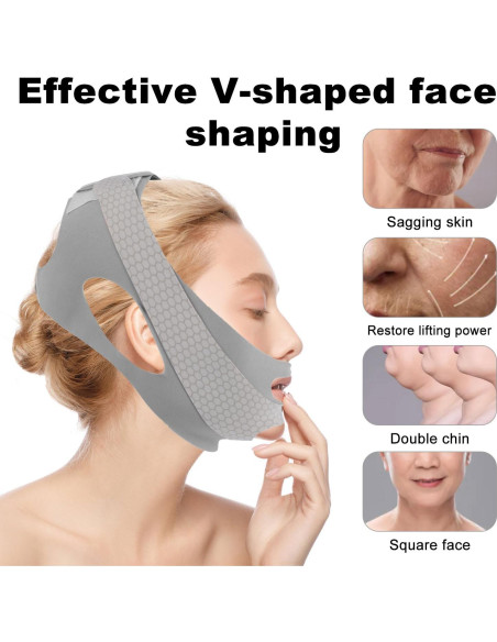 Correa de Nylon V-Line Lifting para Papada BOXOB - Ajustable