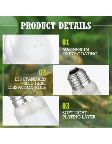 Tarpop Bombillas de Calor UVA para Reptiles 75W - 8 Pcs