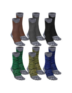 6 Pares de Calcetines de Algodón Unisex 5 Dedos Transpirables