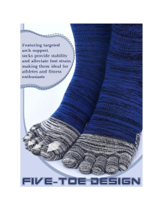 6 Pares de Calcetines de Algodón Unisex 5 Dedos Transpirables 2