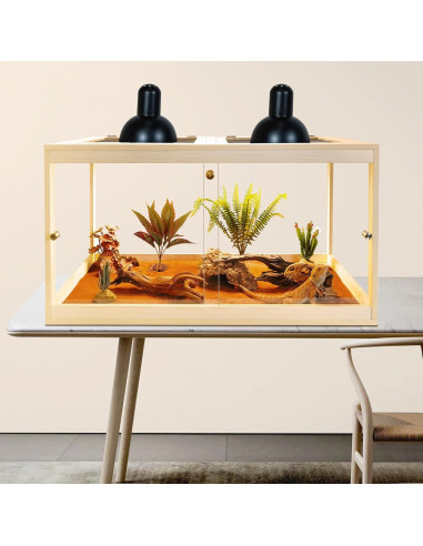 Terrario para reptiles Prolee 102L Roble 61cm con malla