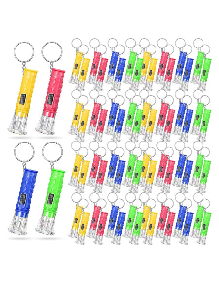 100 Mini Linternas Llavero LED Jexine Colores Asortidos