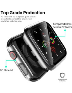 Funda Dura HANKN para Apple Watch 38mm con Protector Vidrio 2