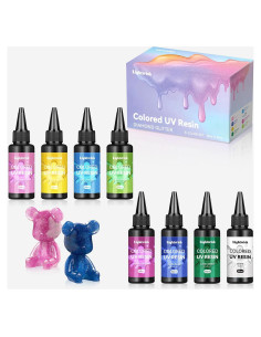 Resina UV Coloreada LIGHTWISH 400g Brillo Diamante 8 Colores