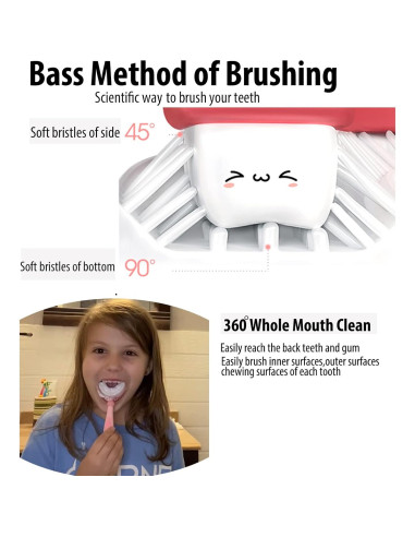 Cepillo de Dientes en U Tusiwit para Niños 6-12 Años Azul