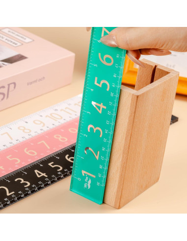 Reglas de plástico Mr. Pen 30 cm - Paquete de 4 coloridas