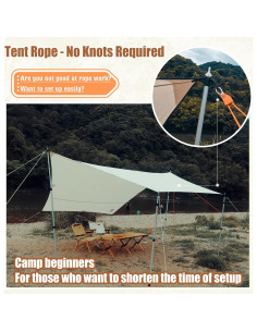 Cuerda de Camping HIKEMAN 4m Ajustable con Polea y Clips 2